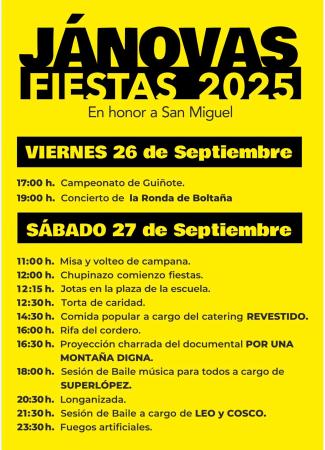Imagen Fiestas en Jánovas en honor a San Miguel
