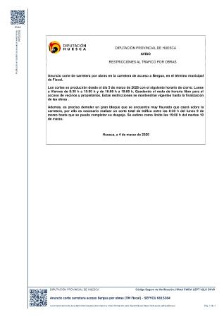 Imagen Corte en la Carretera de Bergua
